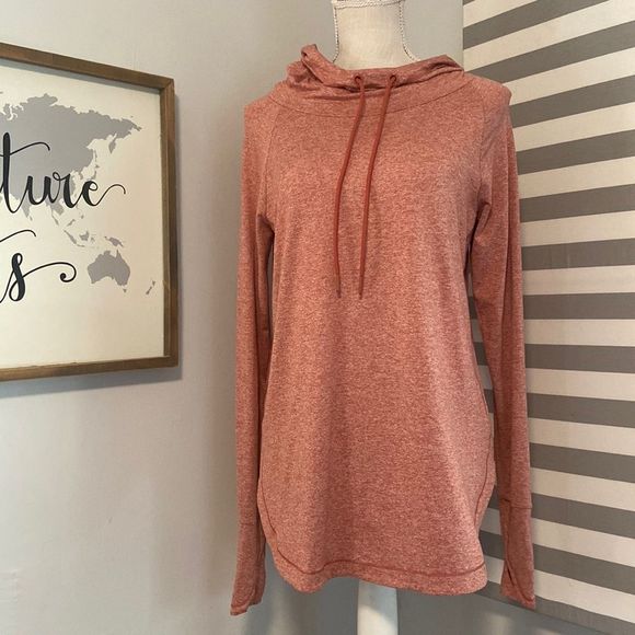 Athleta Tops - Athleta Cameo Peach Long Sleeve Pullover Uptempo Hoodie Sweatshirt Sz Small Tall